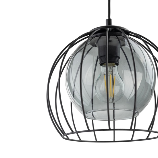 Lampadario per cucina a sfera nero 26 cm diffusore a gabbia